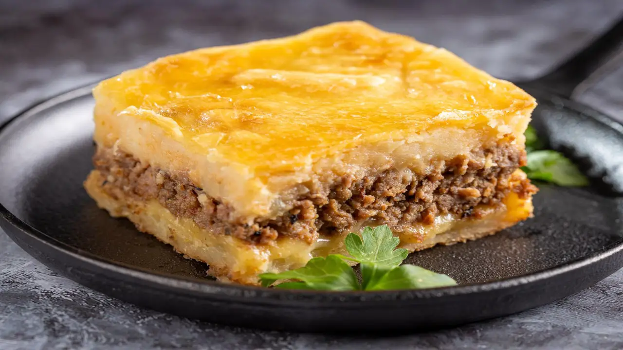 Impagável essa Torta de carne moída com purê de batatas