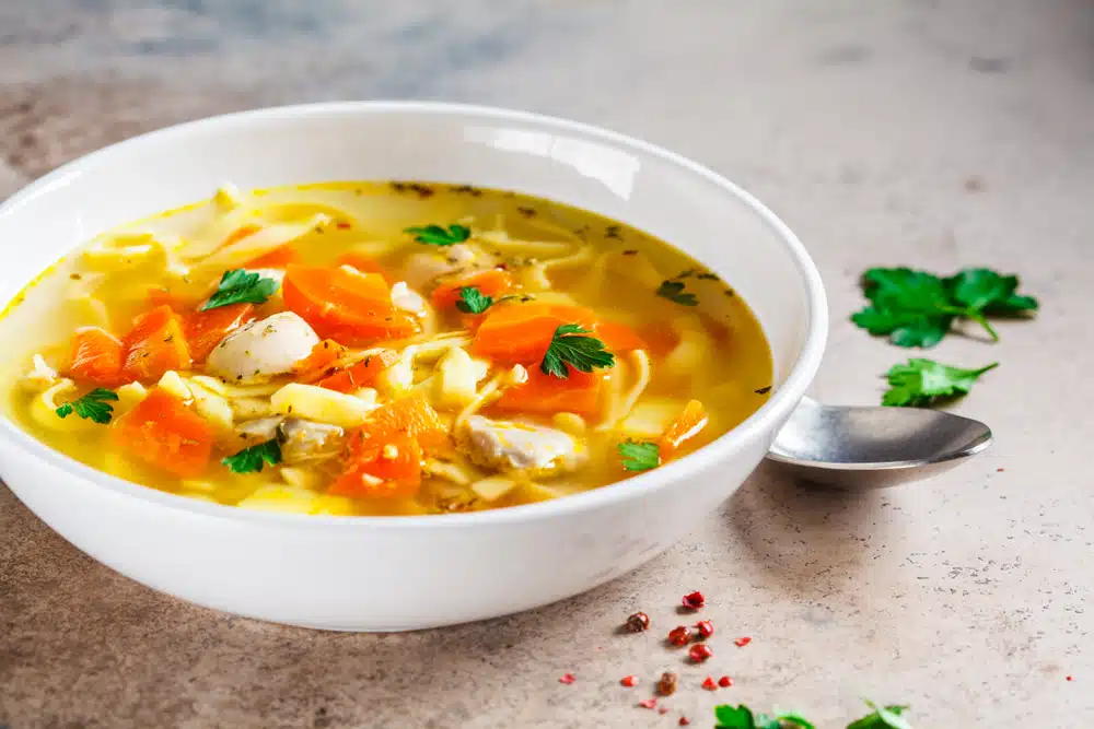 Receitas Fáceis Sopa com Macarrão Frango e Legumes um abraço acolhedor