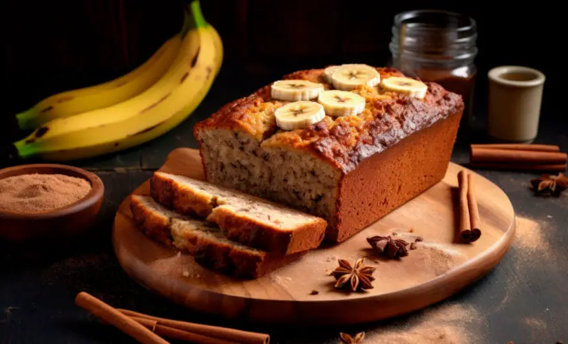 Bolo de banana com aveia 3 ingredientes que lembra o café da tarde da infância