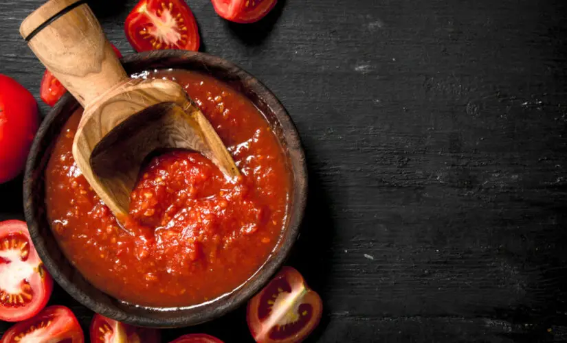 Molho de tomate caseiro com sabor de comida feita com amor
