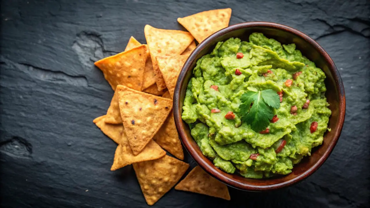 Guacamole tradicional refrescante e perfeito para petiscos e entradas