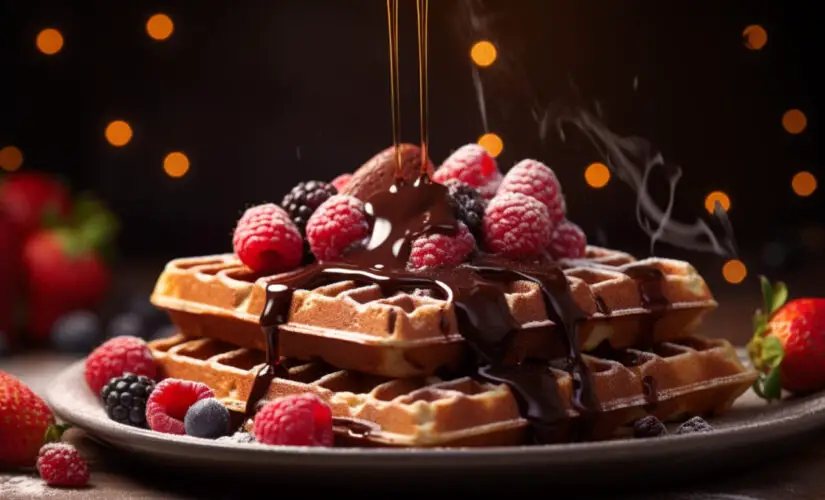 Waffle com Sabor de Café da Manhã Aconchegante e Dias Tranquilos