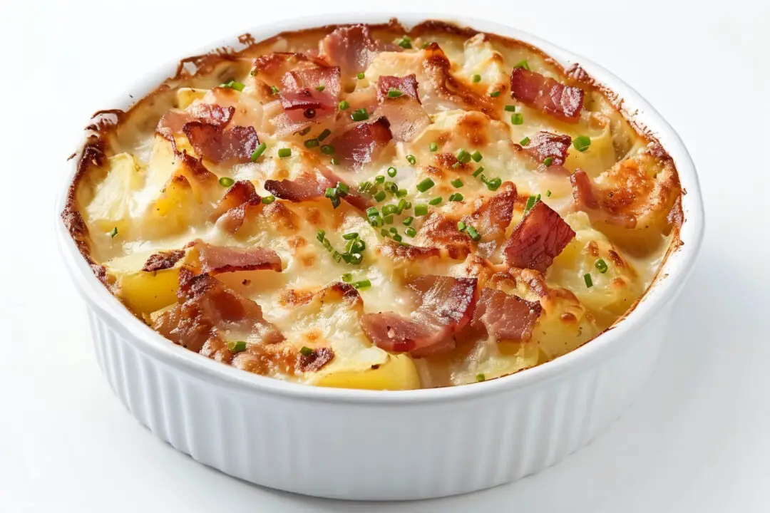 Batata gratinada com bacon cremosa e douradinha como nas melhores receitas de família