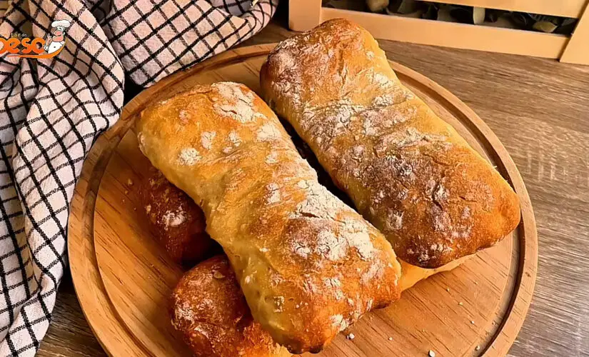 Pão Ciabatta Caseiro crocância por fora, maciez por dentro e sabor de padaria italiana