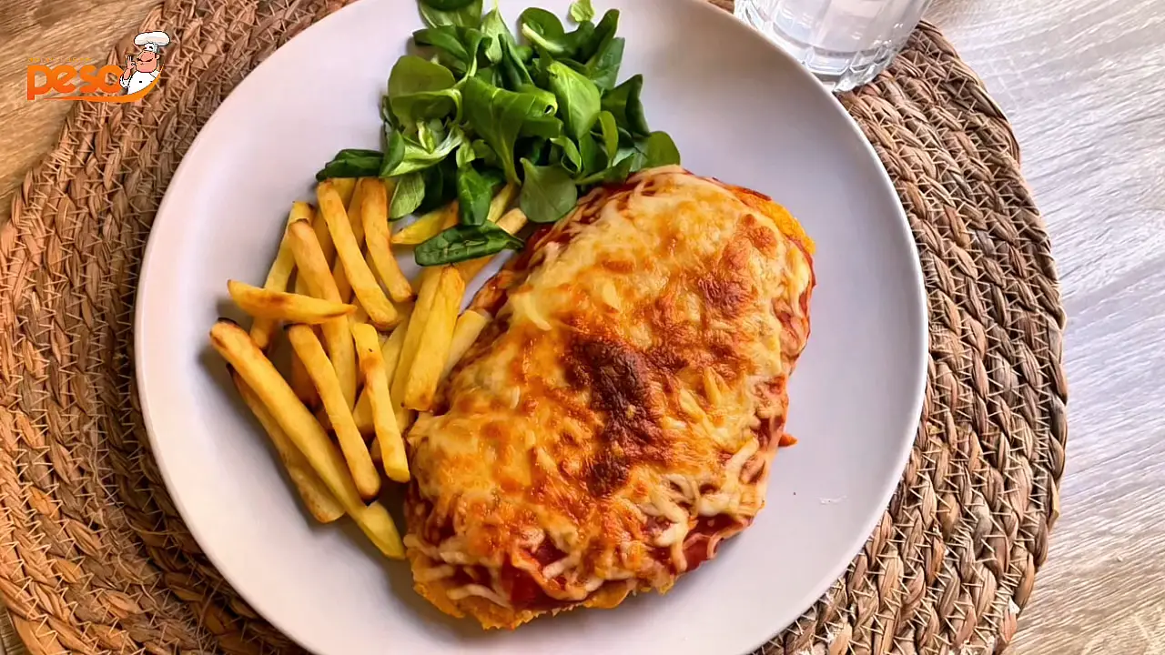Frango à Parmegiana sem Fritura casquinha crocante e frango suculento com leveza e sabor